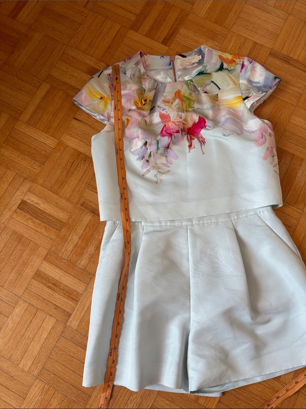 Ted baker Pastel Blue Floral Top & Shorts Set